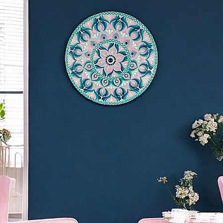 Tablouri Mandala - Mandala pictata manual in culorile zodiei Balanta, 30 cm