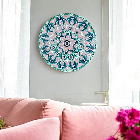 Mandala pictata manual in culorile zodiei Balanta, 30 cm [3]