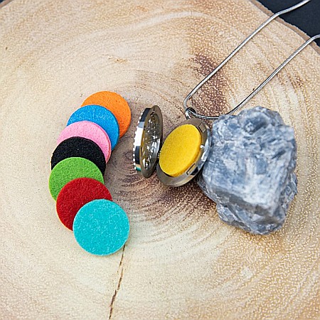 Medalion Difuzare Uleiuri Esentiale, Aromaterapie COPACUL VIETII cu Lant Snake, din Otel Inoxidabil, 2.5 cm [6]