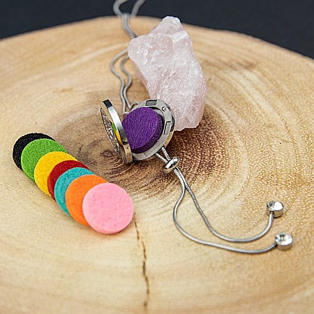 Medalion Difuzor Uleiuri Esentiale, Aromaterapie, COPACUL VIETII, cu Lant Snake din Otel Inoxidabil, 52.5 cm [4]