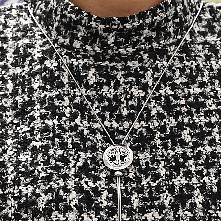 Medalion Difuzor Uleiuri Esentiale, Aromaterapie, COPACUL VIETII, cu Lant Snake din Otel Inoxidabil, 52.5 cm [7]