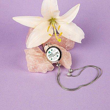 Medalion Difuzor Uleiuri Esentiale, Aromaterapie, Mom, cu Lant Snake din Otel Inoxidabil, 52.5 cm [2]