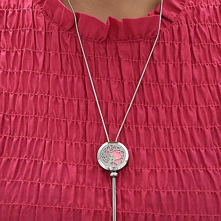 Medalion Difuzor Uleiuri Esentiale, Aromaterapie, TINKER BELL, cu Lant Snake din Otel Inoxidabil, 52.5 cm [6]