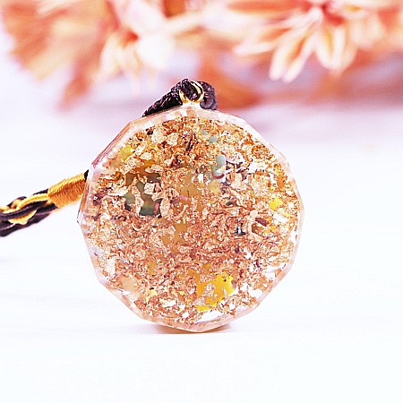 Medalion Orgonic Cristale Aventurin si Topaz Irene, simbol SriYantra [2]