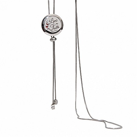 Medalion Pentru Aromaterapie LIVE by FAITH, cu Lant Snake din Otel Inoxidabil, 52.5 cm [3]
