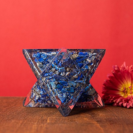 Orgonit Merkaba, pietre semipretioase Lapis Lazuli, 6cm [1]