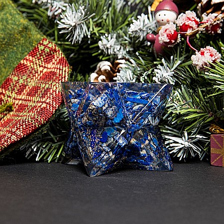 Orgonit Merkaba, pietre semipretioase Lapis Lazuli, 6cm [9]