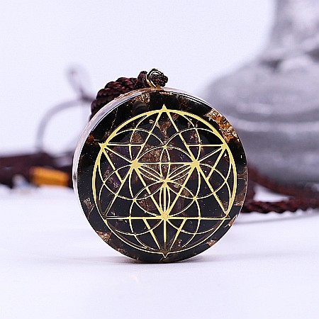 Pandantiv Cristal Obsidian si Ametist Orgonit Ozzy, simbol Samanta Vietii [1]