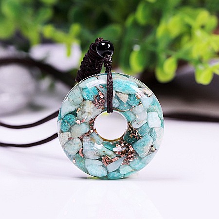 Bijuterii Amazonit - Pandantiv Cristale Amazonit Orgonic Nayan cu Spirala de Cupru