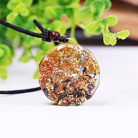 Pandantiv cristale orgonic Agnes pietre semipretioase 7 Chakre cu simbol Copacul Vietii [3]