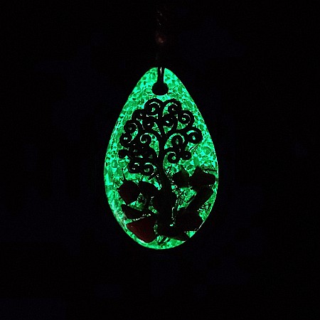 Pandantiv orgonic luminos Darsh, cu Copacul Vietii cu Ochi de Tigru, Coral Rosu [2]