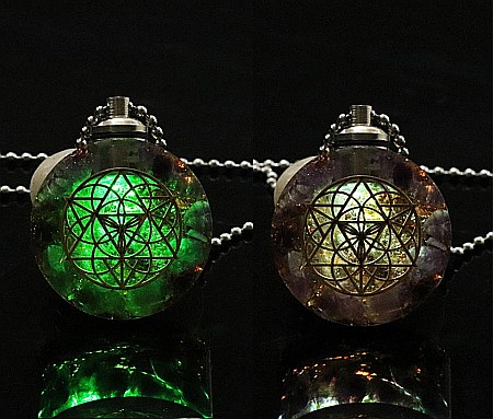 Pandantiv orgonit din Ametist cu lumina LED, Andor, simbol Samanta Vietii [5]