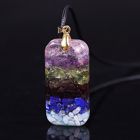 Pandantiv orgonit Janette cu mana Fatimei din cristale semipretioase [5]