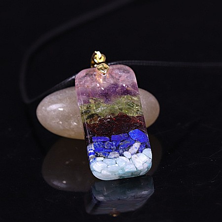 Pandantiv orgonit Janette cu mana Fatimei din cristale semipretioase [3]