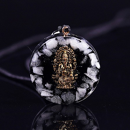 Bijuterii Obsidian - Pandantiv Pietre Semipretioase Obsidian orgon statueta Ganesh