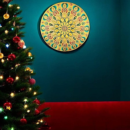 Pictura Mandala Unicat decoratiune pentru Craciun, 30 cm [3]