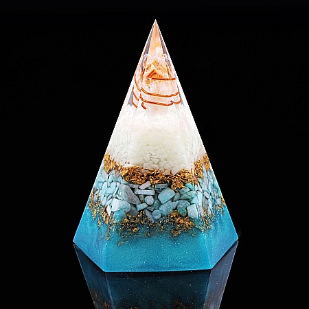 Bijuterii Amazonit - Piramida Orgonica Avi cu cristale de Amazonit, piatra luminoasa si cupru