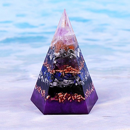 Piramida orgonica generatoare de energie Latika din cristale de Ametist, Lapis Lazuli si Cuart Rosu Rutilat [3]