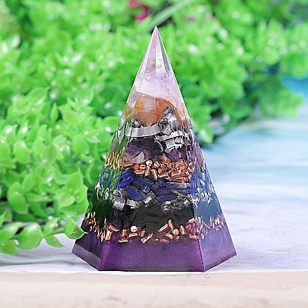 Piramida orgonica generatoare de energie Latika din cristale de Ametist, Lapis Lazuli si Cuart Rosu Rutilat [1]