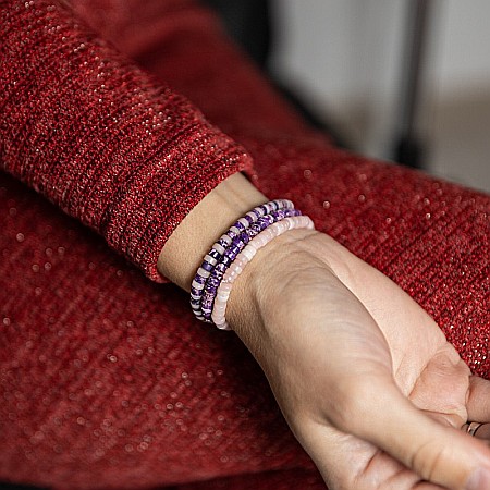 Set 3 bratari handmade Esther din piatra naturala de Jasp Sediment Marin si Cuart Roz [2]