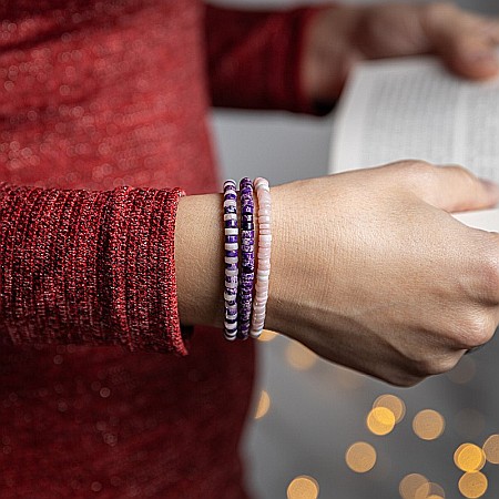 Set 3 bratari handmade Esther din piatra naturala de Jasp Sediment Marin si Cuart Roz [1]