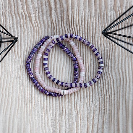 Set 3 bratari handmade Esther din piatra naturala de Jasp Sediment Marin si Cuart Roz [11]