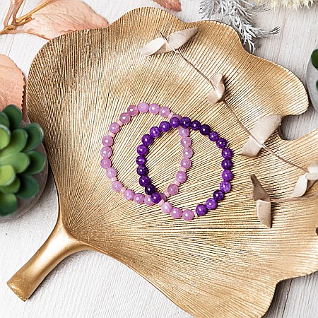 Set bratari handmade Kami pentru femei, din pietre semipretioase de Jad Lila Fatetat si Jad Mov [5]