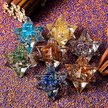 Bijuterii Jasp - Set orgoni Merkaba 7 Chakre, dimensiune de 25mm