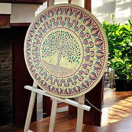 Tablou Mandala Copacul Vietii Femeie Auriu, 60 cm [5]
