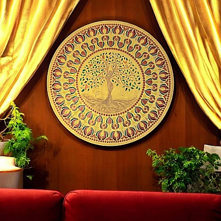 Tablou Mandala Copacul Vietii Femeie Auriu, 60 cm [1]