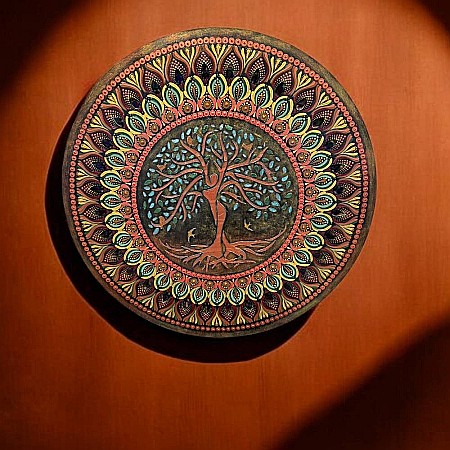 Tablou mandala Copacul Vietii pictat manual, 60 cm [1]