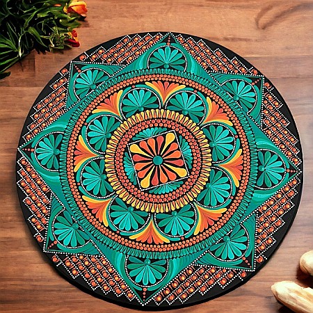 Tablouri Mandala - Tablou Mandala Unicat pictat manual în culori acrilice cu vibratie puternica, 40 cm