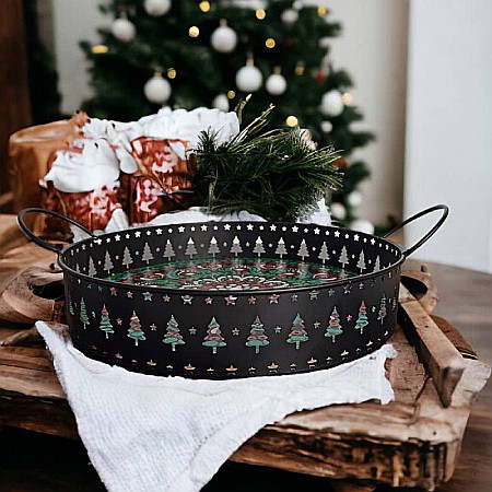 Tava decorativa Craciun unicat pictata manual cu model mandala 2 [1]