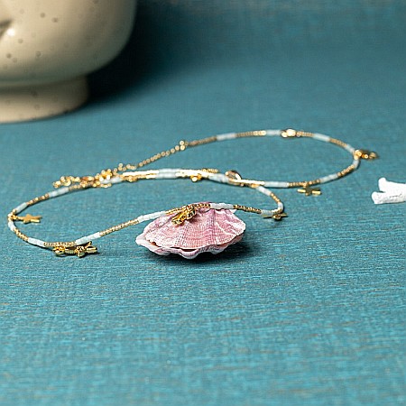 WOW! Lant de talie/Corp versatil din cristale de Acvamarin, placat cu aur de 18K [9]