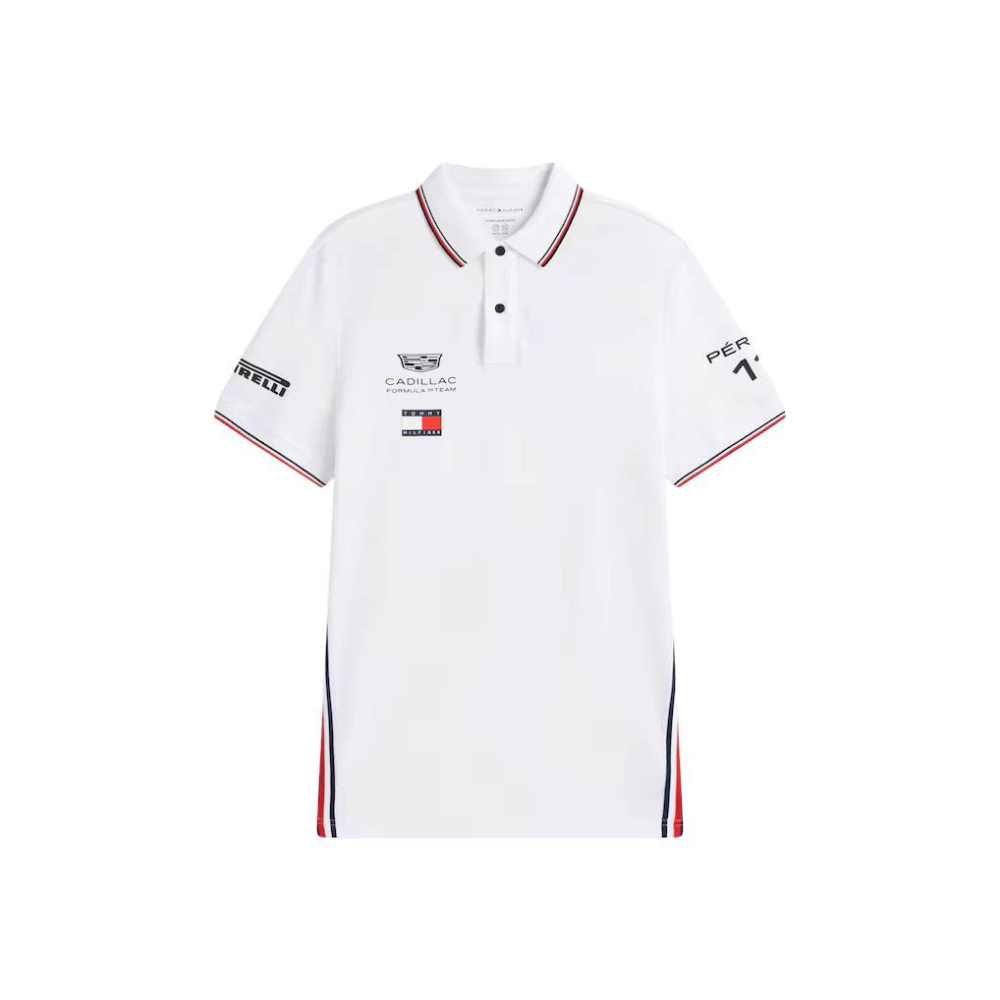 Tricou polo Cadillac Tommy Hilfiger 2026 Sergio Perez Team - Alb [4]