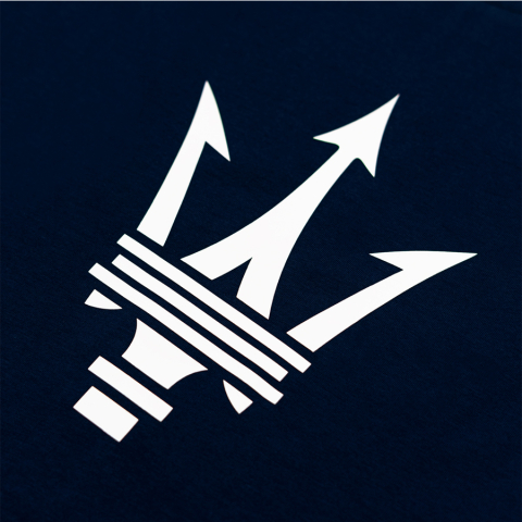 Tricou Maserati bleumarin cu trident mare din cauciuc [2]