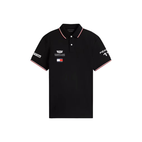 Cadillac F1 Team - Tricou polo Cadillac Tommy Hilfiger 2026 Sergio Perez Team - Negru