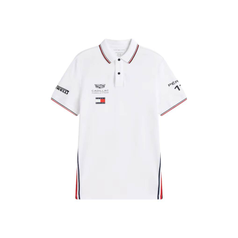 Tricou polo Cadillac Tommy Hilfiger 2026 Sergio Perez Team - Alb [3]