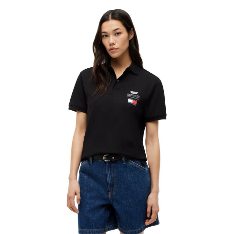 Cadillac F1 Team - Tricou polo unisex Cadillac Tommy Hilfiger 2026 cu logo - Negru