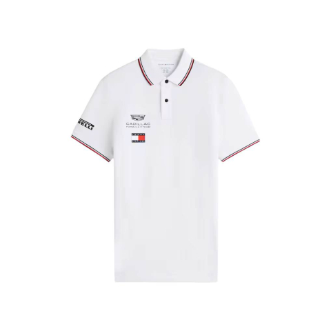 Cadillac F1 Team - Tricou polo Cadillac Tommy Hilfiger Team 2026 - Alb