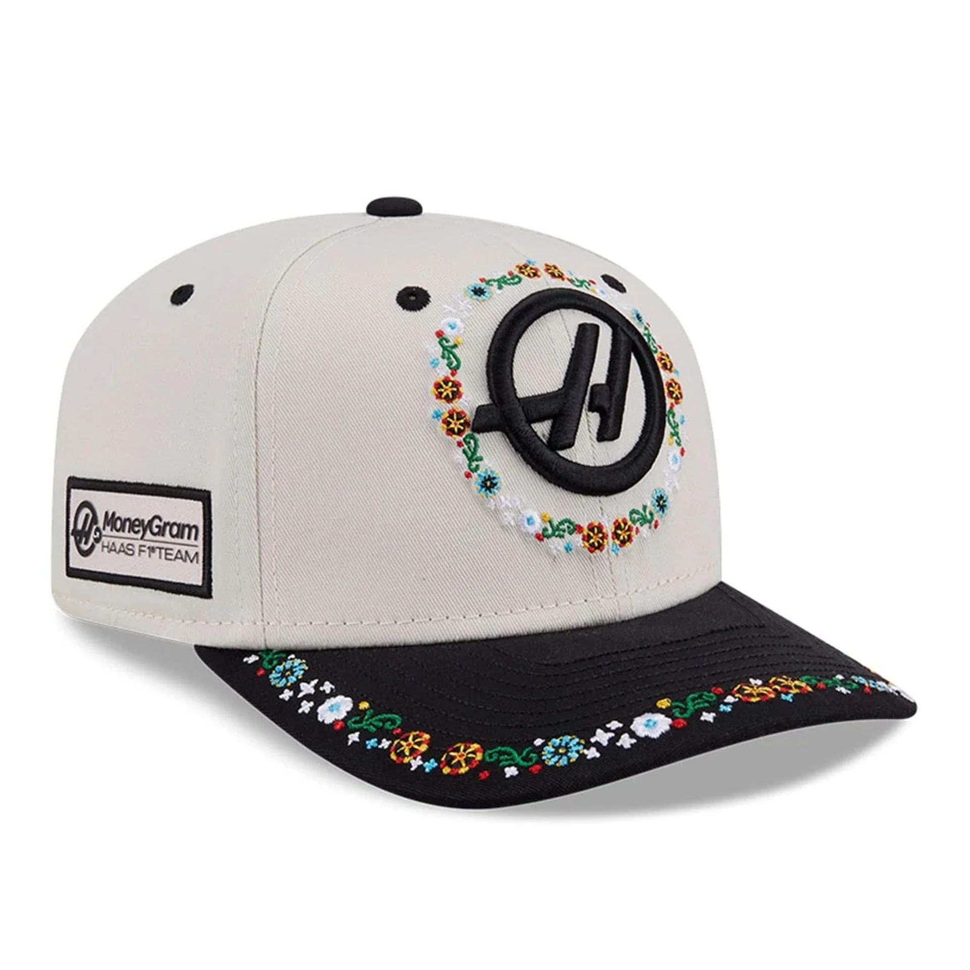 Haas - Șapcă MoneyGram Haas Formula 1 Mexico Race Special 9SEVENTY bej deschis, elastică, reglabilă, cu capse