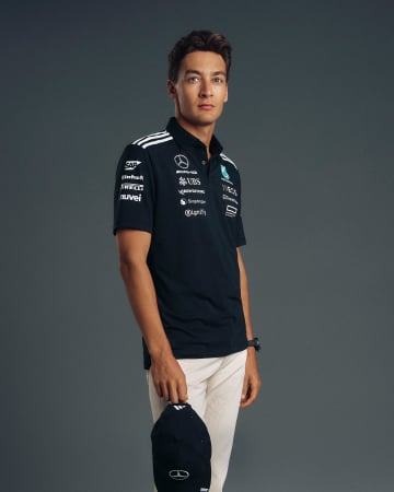 Mercedes - Polo negru pentru bărbați 2025 Team