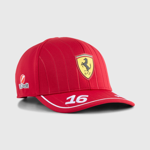 Scuderia Ferrari - Șapcă Oficială PUMA Charles Leclerc 2025 - Ediție pentru Copii