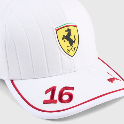 Scuderia Ferrari - Șapcă Scuderia Ferrari 2025 Team Charles Leclerc - Alb