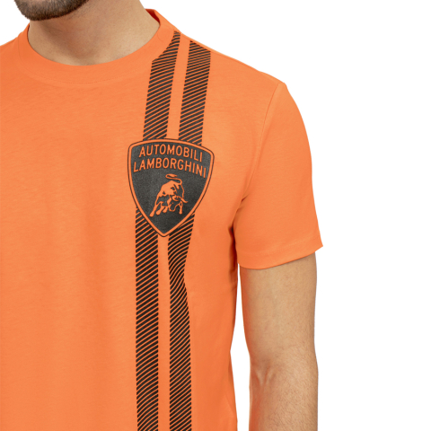 Tricou Automobili Lamborghini cu scut și dungă cauciucată [4]