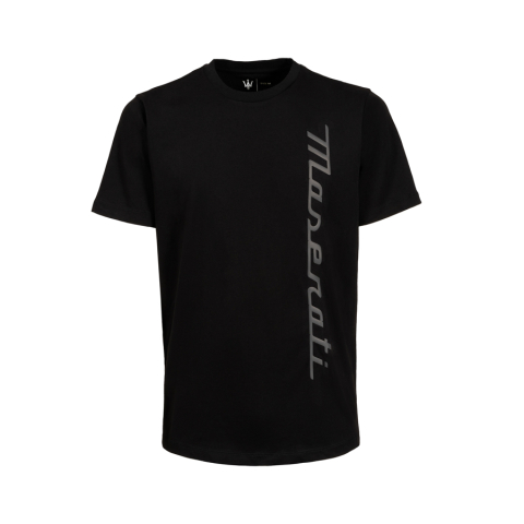 Maserati - Tricou Maserati negru cu imprimeu cauciucat
