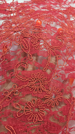 Dantelă/broderie simplă - DANTELA ROSIE BRODATA SIMPLA