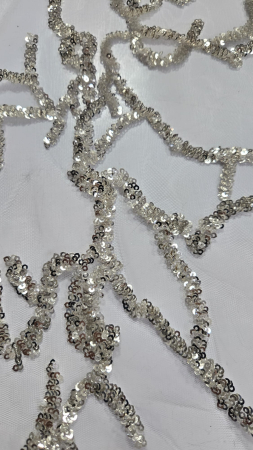 Tulle ivory accesorizat cu paiete Champagne [2]
