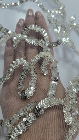 Tulle ivory accesorizat cu paiete Champagne [1]