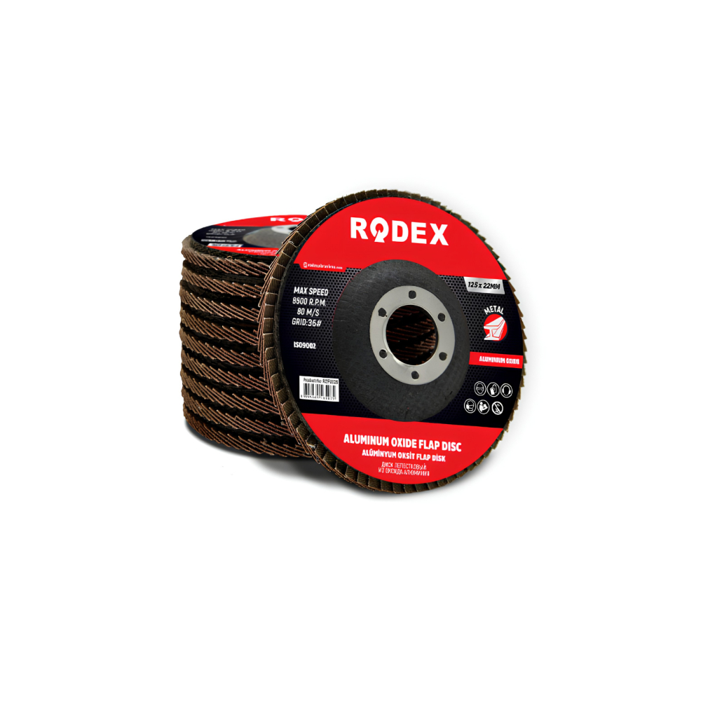 Disc lamelar cu oxid de aluminiu 125mm x 22mm, granulatie 40 - Rodex [2]